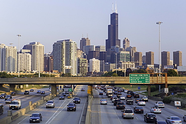 Interstate leading Downtown, Chicago, Illinois, United States of America, North America