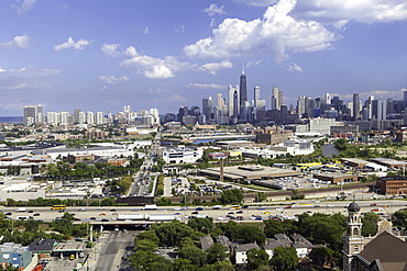 Hancock Tower and city skyline, Chicago, Illinois, United States of America, North America