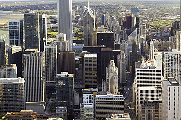 Downtown city skyline, Chicago, Illinois, United States of America, North America