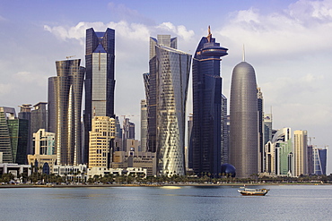 New skyline of the West Bay central financial district of Doha, Qatar, Middle East