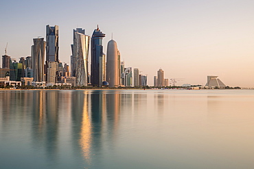 New skyline of the West Bay central financial district of Doha, Qatar, Middle East