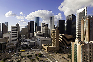 Downtown city skyline, Houston, Texas, United States of America, North America