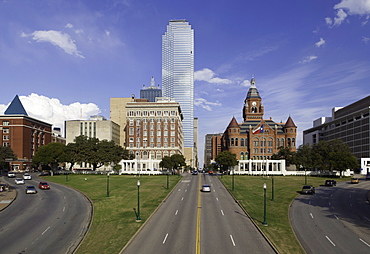 Grassy Knoll, site of Kennedy assassination, Dealey Plaza Historic District, West End, Dallas, Texas, United States of America, North America