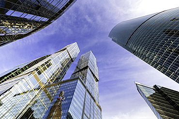 Skyscrapers of the Modern Moscow-City International  business and finance development, Moscow, Russia, Europe