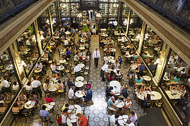 Confeitaria Colombo, Art Nouveau architecture inside the traditional confectioner and restaurant in downtown Rio de Janeiro, Brazil, South America