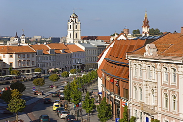 Elevated view over the Old Town Square, Vilnius, Lithuania, Baltic States, Europe