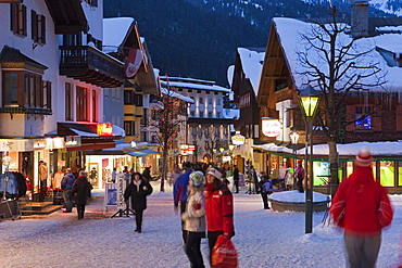 Main street in winter, St. Anton am Arlberg, Tirol, Austria, Europe