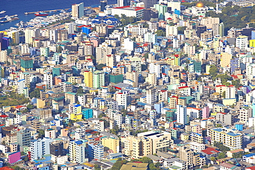 Aerial view of Male, Maldives, Indian Ocean, Asia