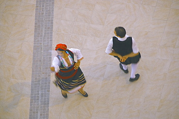 Greek traditional dancing in blurred motion, Greece, Europe