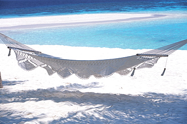 Hammock on the beach, Maldives, Indian Ocean, Asia