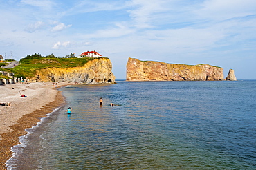 Perce and Rocher Perce (Perce Rock), Quebec, Canada, North America