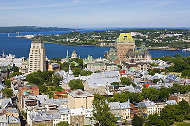 Looking down on the Old City, Quebec City, Quebec, Canada, North America