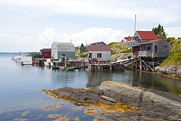 Scene around Blue Rocks in Lunenburg Harbour, Nova Scotia, Canada, North America