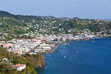 Kingstown and harbour, St. Vincent, St. Vincent and The Grenadines, Windward Islands, West Indies, Caribbean, Central America