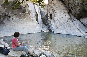 Hiking near Tahquitz Falls, Tahquitz Canyon, Palm Springs, California, United States of America, North America