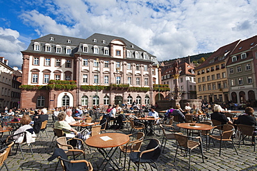 The Marktplatz (Market Square) and Town Hall, Old Town, Heidelberg, Baden-Wurttemberg, Germany, Europe