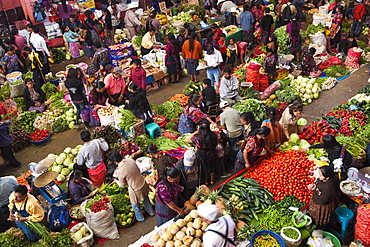 Indoor produce market, Chichicastenango, Guatemala, Central America