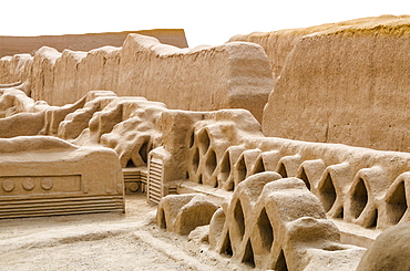 Ruins of Chan Chan Pre-Columbian archaeological site near Trujillo, Peru, South America