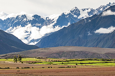 Landscape above the Sacred Valley near Maras, Peru, South America