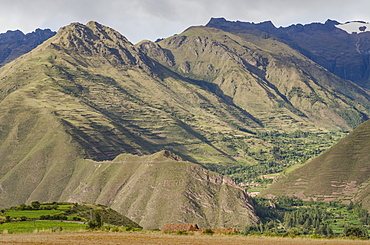 Landscape above the Sacred Valley near Maras, Peru, South America