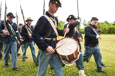 Union soldiers at the Thunder on the Roanoke Civil War reenactment in Plymouth, North Carolina, United States of America, North America