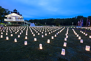 Roanoke River Lighthouse during Civil War ceremonies, Plymouth, North Carolina, United States of America, North America