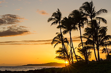 Sunset at Poipu Beach, Kauai, Hawaii, United States of America, Pacific