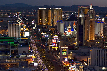 Las Vegas strip at night, Las Vegas, Nevada, United States of America, North America