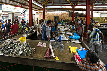 Fish at the Sir Selwyn Selwyn-Clarke Market, Victoria, Mahe, Republic of Seychelles, Indian Ocean, Africa