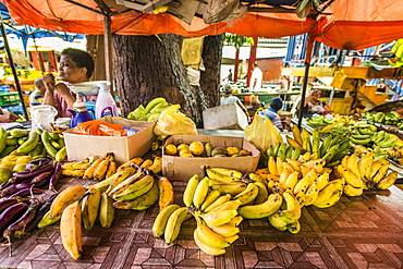 Vegetables and fruit at the Sir Selwyn Selwyn-Clarke Market, Victoria, Mahe, Republic of Seychelles, Indian Ocean, Africa