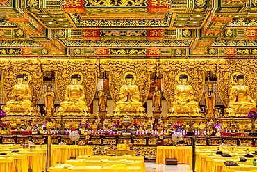 Grand Hall of Ten Thousand Buddhas at the The Big Buddha and Po Lin Monastery, Lantau Island, Hong Kong, China, Asia