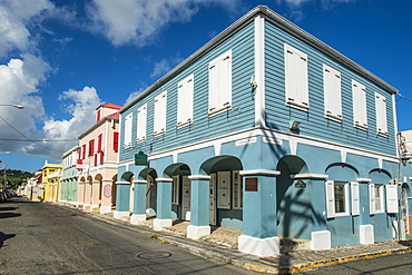 Historic buildings in downtown Christiansted, St. Croix, US Virgin Islands, Caribbean