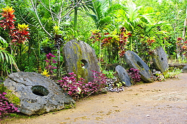 A stone money bank, Yap, Micronesia, Pacific