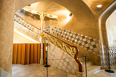 Interior of Casa Batllo, modernism design by Antoni Gaudi, UNESCO World Heritage Site, old town, Barcelona, Catalonia, Spain, Europe