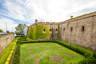 Montjuic Castle old military fortress on Montjuic Mountain overlooking the city, Barcelona, Catalonia, Spain, Europe