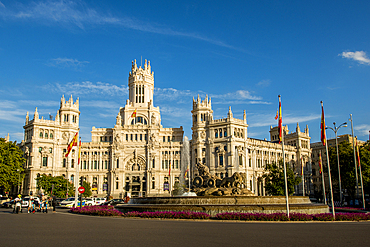 Cibeles Fountain and the Cibeles Palace, Madrid, Spain, Europe