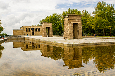 The Egyptian Nubian Templo de Debod (Temple of Debod) in Parque de la Montana, Madrid, Spain, Europe