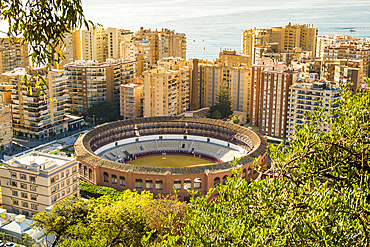 The La Malagueta bullring in Plaza de Toros, Old Town, Malaga, Costa del Sol, Andalusia, Spain, Europe