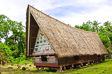 Men's meeting house at Belau National Museum Koror, Republic of Palau, Pacific