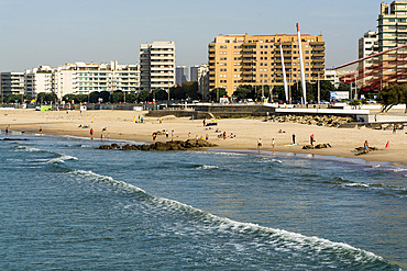 Matosinhos Beach near Saint Francis Xavier Fort, Porto, Portugal.