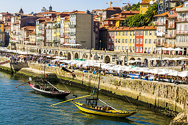 Riverside along the Douro River, Porto, Portugal.