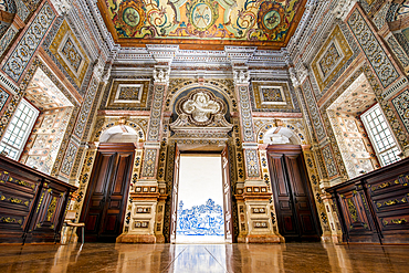 Sacristy in Monastery of St. Vincent Outside the Walls or Church and Monastery of Sao Vicente de Fora, Lisbon, Portugal.