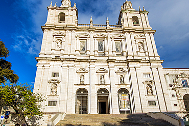 outside view of Monastery of St. Vincent Outside the Walls or Church and Monastery of Sao Vicente de Fora, Lisbon, Portugal.