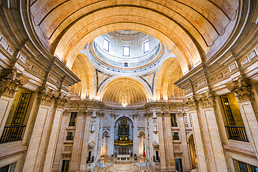 Interior of the Church of Santa Engracia or National Pantheon, lisbon, portugal.