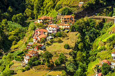 Small mountainside village near Santana, Maderia, Portugal