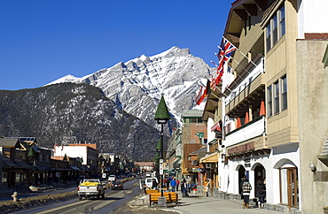 Mount Norquay and downtown Banff, Alberta, Canada, North America