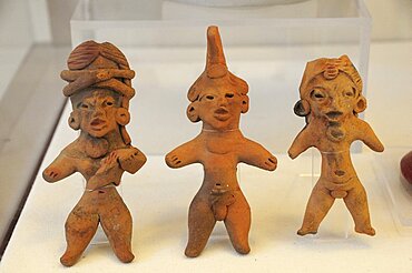 Mexico, Puebla, Cholula archaeological site museum small clay figures.