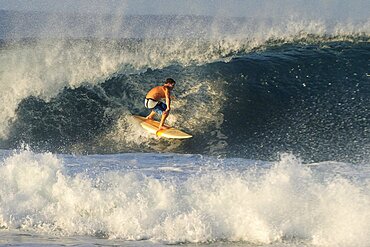 Mexico, Oaxaca, Puerto Escondido , Puerto Escondido Surfer in action.