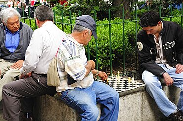 Mexico,  Federal District, Mexico City, Chess players in the Alameda Central.