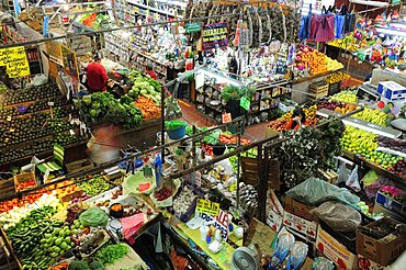 Mexico, Jalisco, Guadalajara, Mercado Libertad Vegetable market stalls displays and vendors.